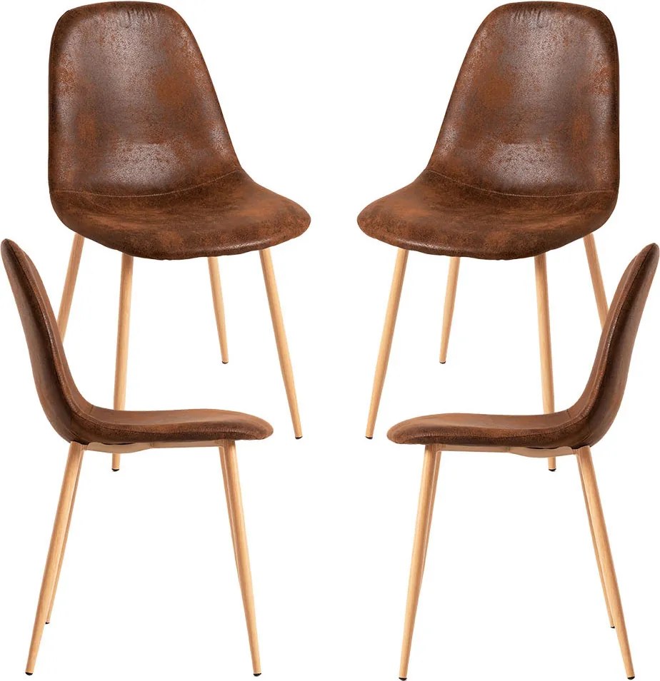 Set 4 Teok Kunstlederen Stoelen