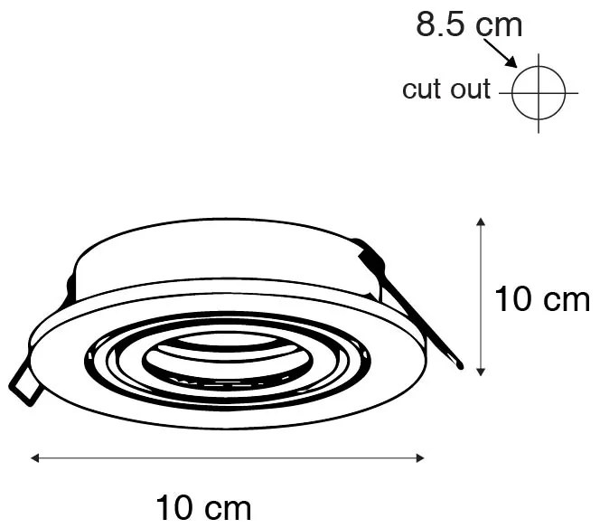 Set van 6 Moderne inbouwspot kantelbaar - Club