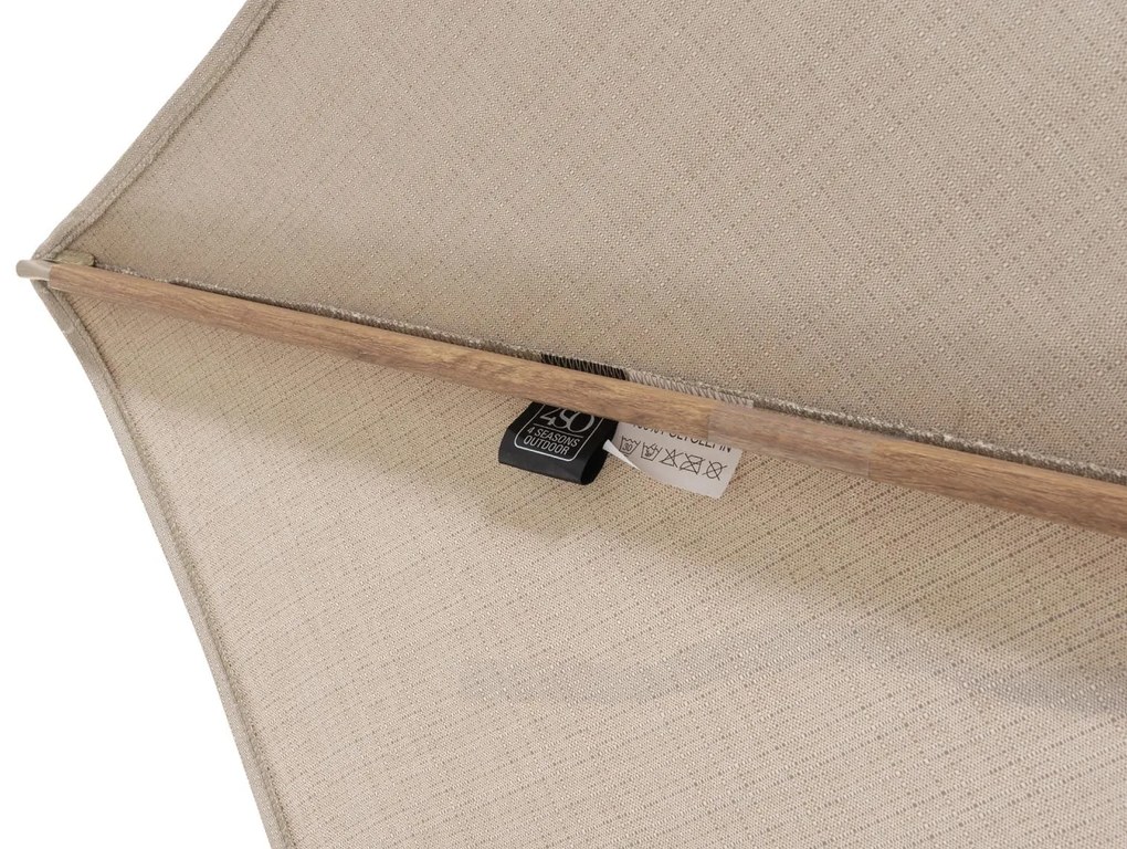 4 Seasons Outdoor Siesta PREMIUM 300 x 300 cm parasol zand, wood look frame Parasol   beige weerbestendig