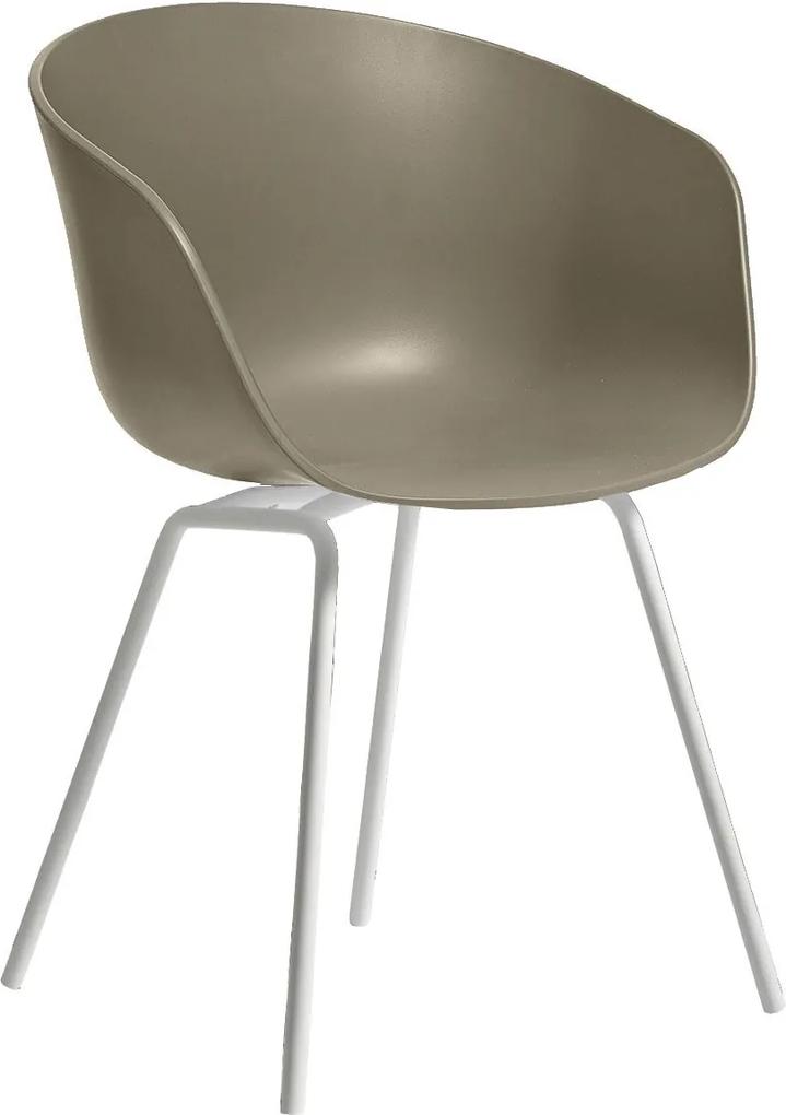 Hay About a Chair AAC26 stoel met wit onderstel Khaki