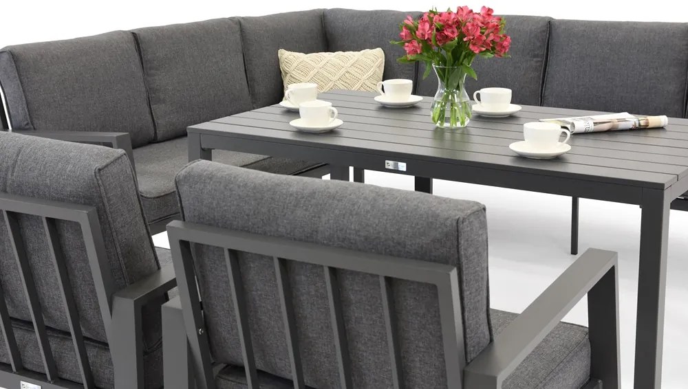 Zakintos Comida 7 antraciet Garden Point hoek loungeset