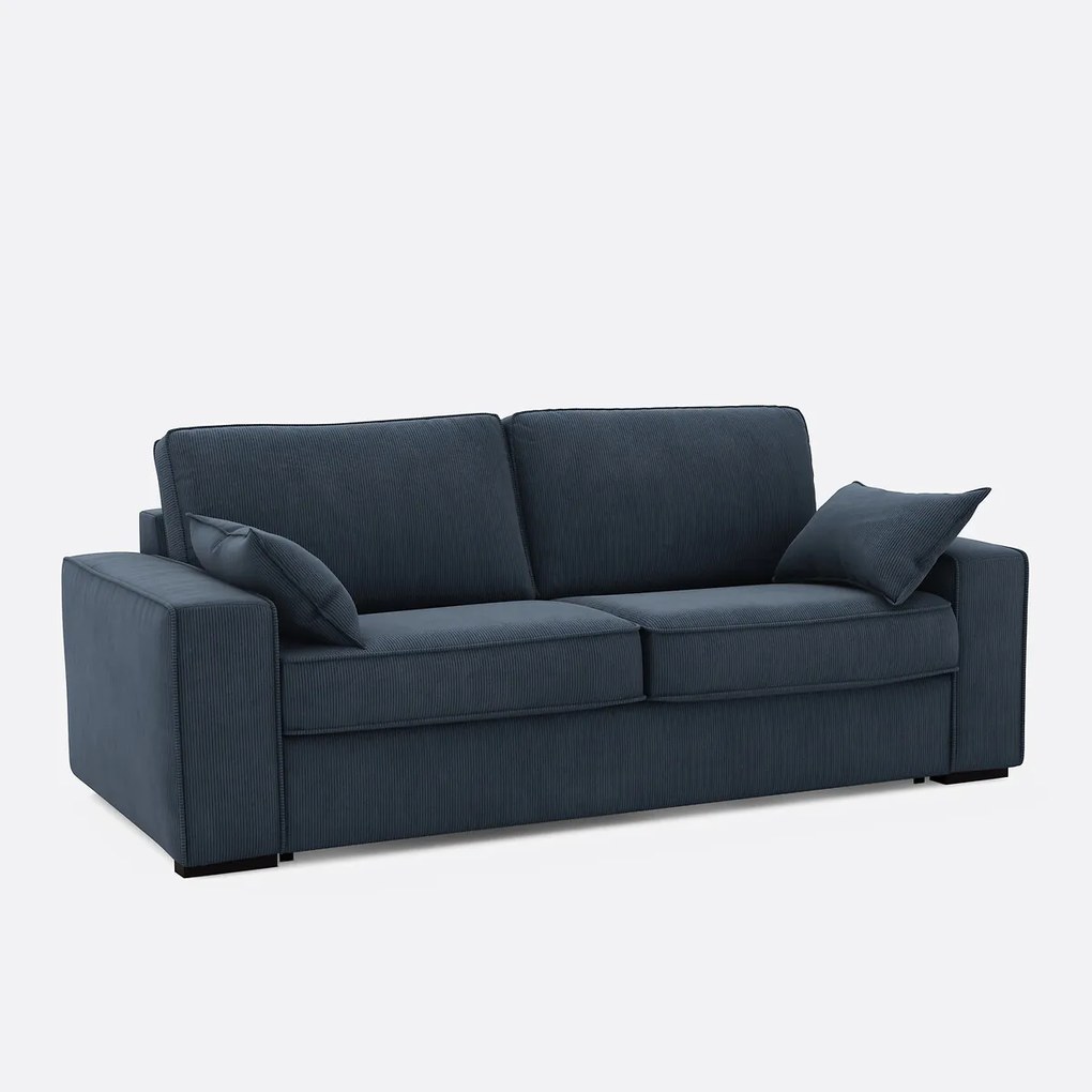 Slaapbank van fluweel, 2, 3 of 4 zits, Comfort Bultex®, Cecilia