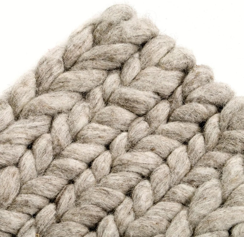 Vloerkleed in wol, Diano, tricot effect