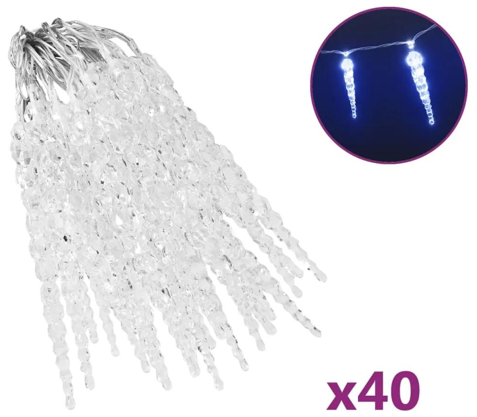 vidaXL Kerstverlichting ijspegel met 40 LED's acryl blauw