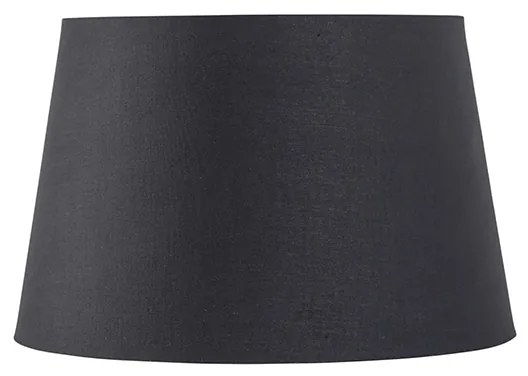 Katoenen lampenkap zwart 25/20/16 met gouden binnenkant
