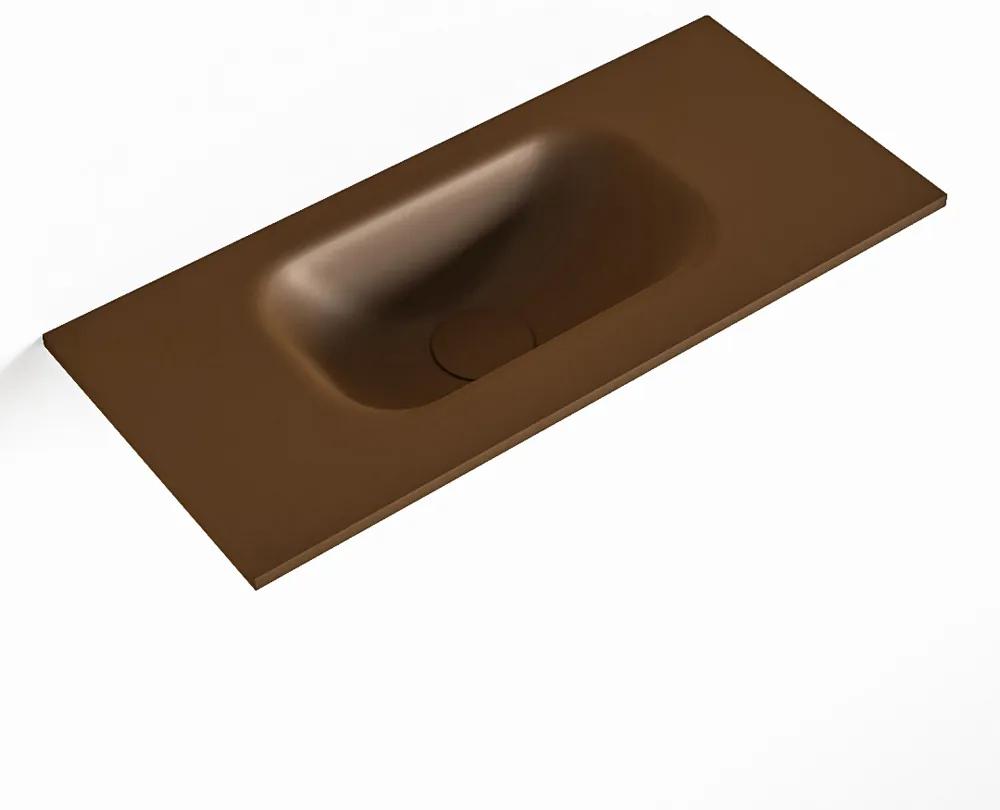 MONDIAZ EDEN Rust solid surface inleg wastafel voor toiletmeubel 50cm. Positie wasbak links