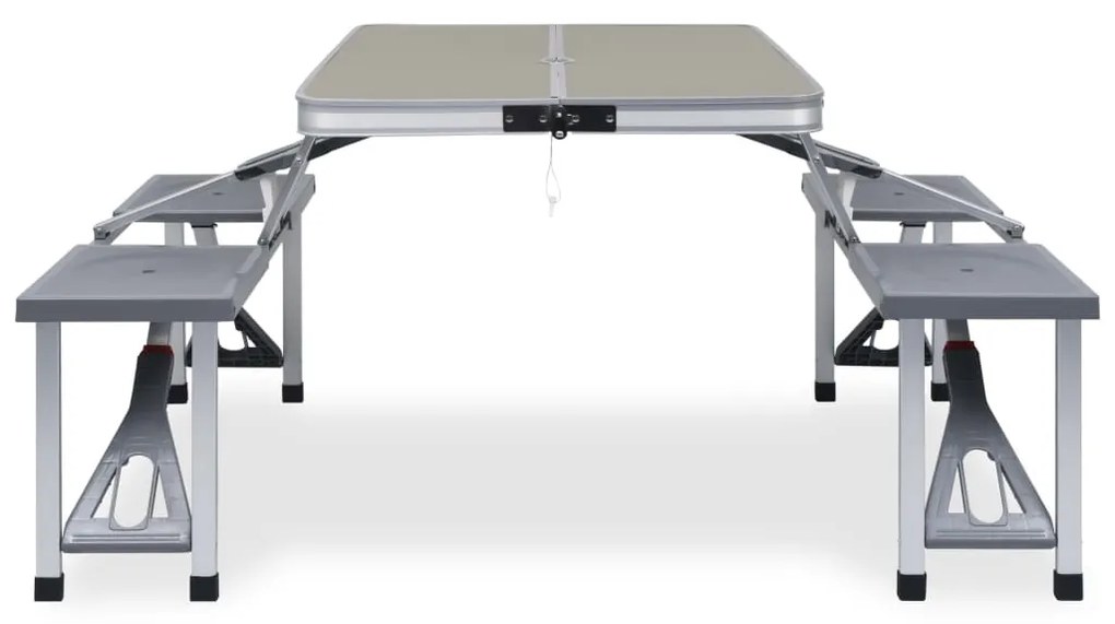 vidaXL Campingtafel inklapbaar met 4 zitjes staal en aluminium