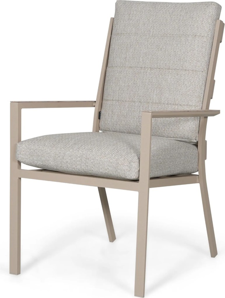 Tuinset Ronde Tuintafel 6 personen 150 cm Aluminium Zand/Beige Lifestyle Garden Furniture Lecce/Ancona