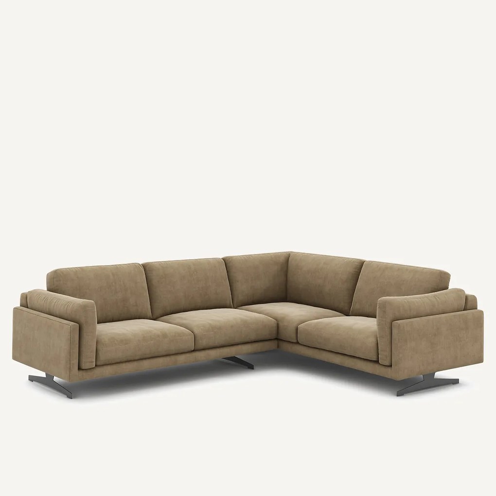 Hoekbank van stonewashed fluweel, CÉSAR