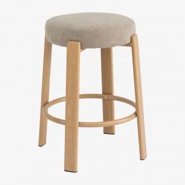 Set Van 2 Hoge Krukken Van Chenillestof En Ijzer Jolie Bruin Natuurlijk Hout & ↑65 Cm & Chenille Bruin Wheat - Sklum