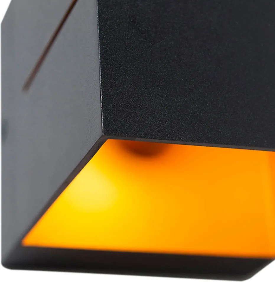 Set van 4 smart wandlampen zwart met goud 9,7 cm incl. Wifi G9 - Transfer Groove