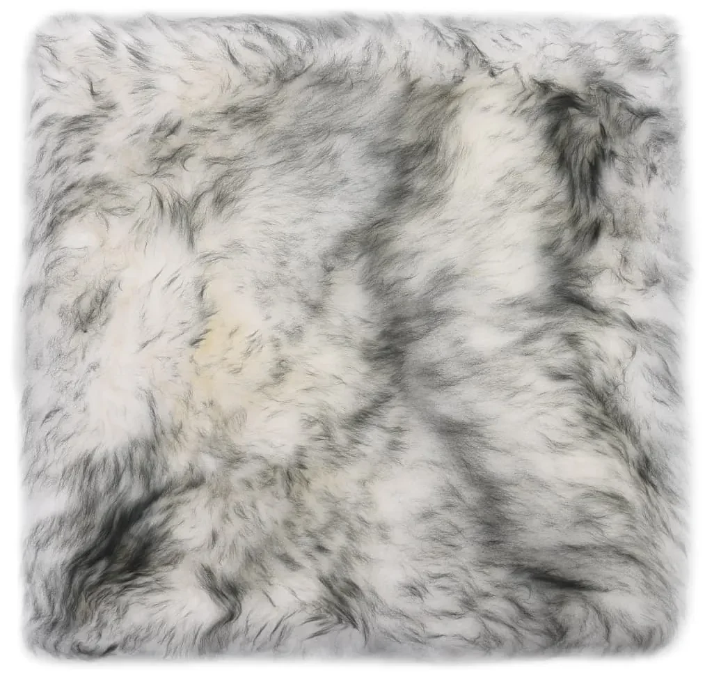 vidaXL Stoelkussens 2 st 40x40 cm schapenvacht gemêleerd donkergrijs