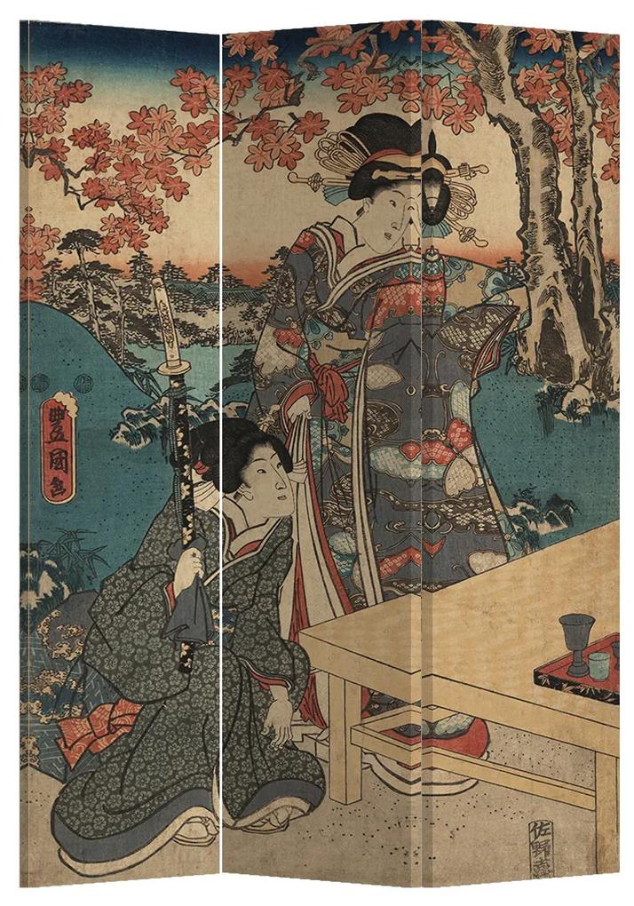 Fine Asianliving Kamerscherm Scheidingswand B120xH180cm 3 Panelen Japanese Empress