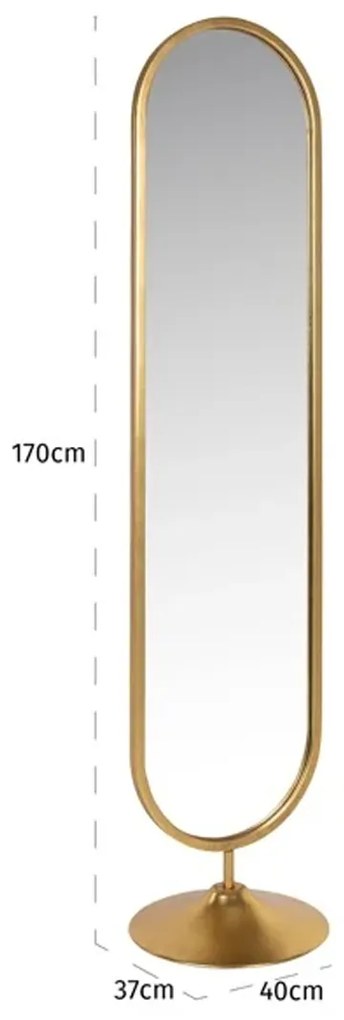 Richmond Interiors Moya Staande Spiegel Goud Ovaal - 40x115cm