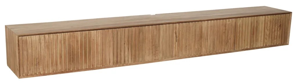 Starfurn Madison Naturel Hangend Tv-meubel Mangohout Ribbels 280 Cm - 280x35x30cm.