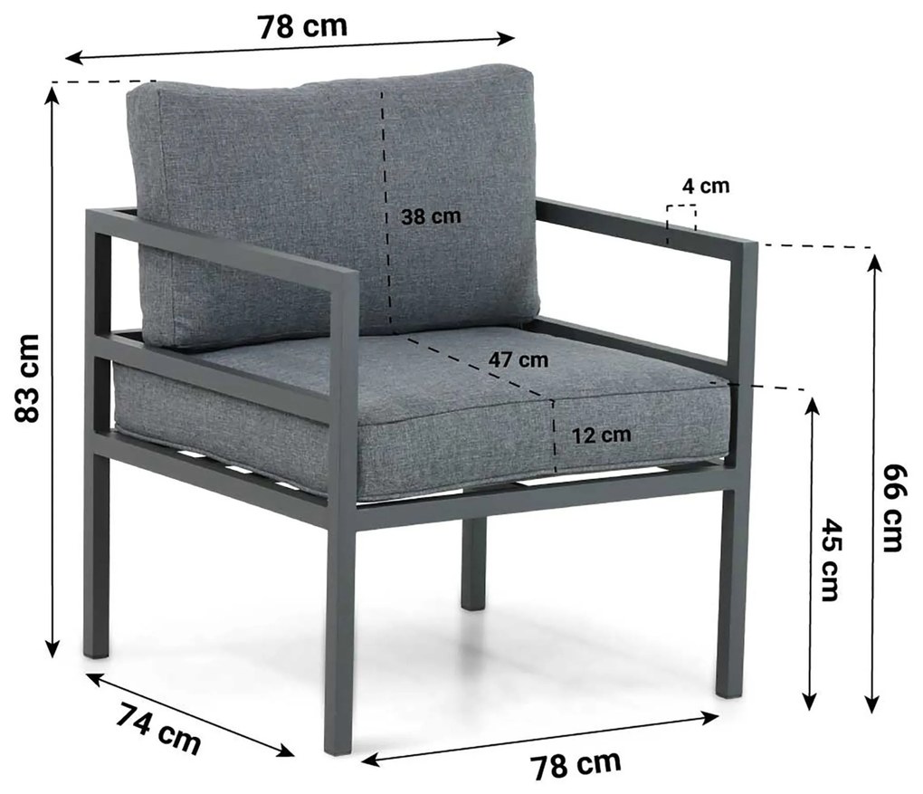 Hoek loungeset 6 personen Aluminium Grijs Lifestyle Garden Furniture Altino
