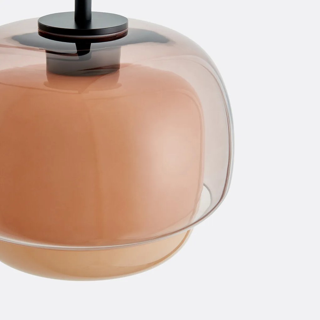 Wandlamp in gekleurd glas en metaal, Kinoko