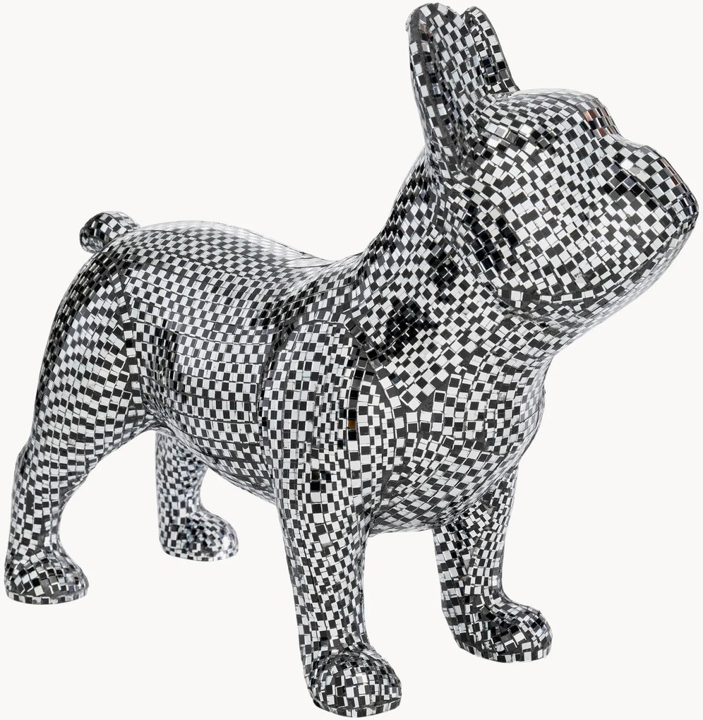 Decoratief object Bulldog Disco van spiegelglas