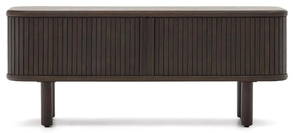 Kave Home Mailen Tv-meubel Hout Met Latjes Schuifdeuren 120 Cm Bruin - 120x40x50cm.