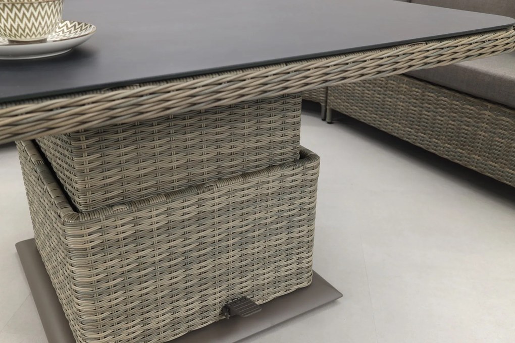 Sandigo lounge dining set met bijzetbank + 2x verstelbare tuinstoel