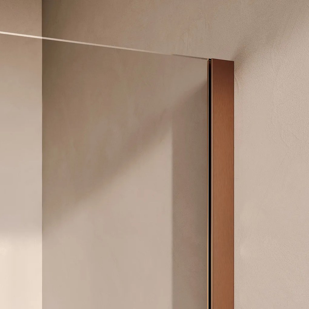 Brauer Stellar nisdeur met vaste wand 140cm koper geborsteld PVD