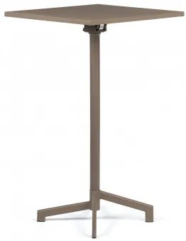 Dely 60x60 Cm Vierkante Bartafel, Opvouwbaar En In 2 Hoogtes Omvormbaar, Gemaakt Van Staal Grijs – Taupe - Sklum