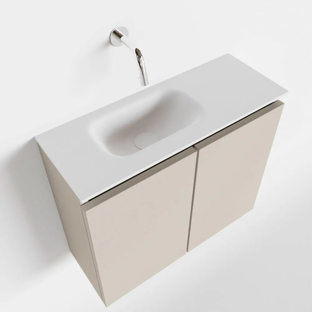 Mondiaz Ture 60cm toiletmeubel linen met wastafel talc links geen kraangat