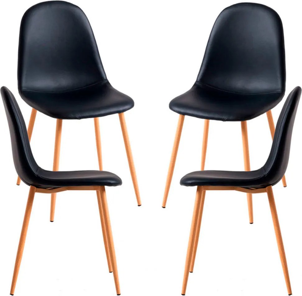 Set 4 Teok Kunstlederen Stoelen