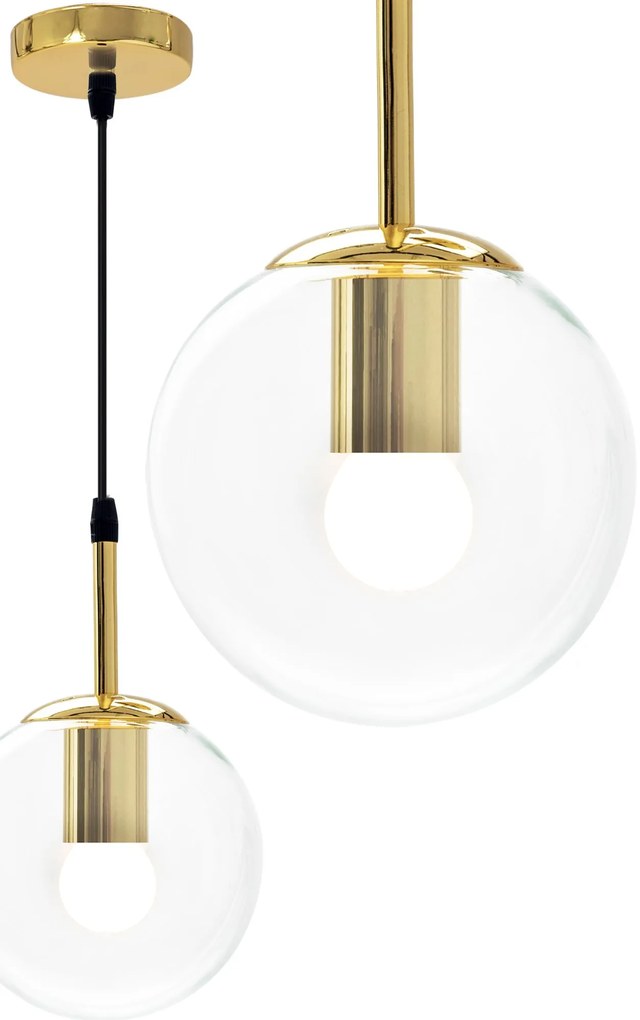 Plafondlamp hangende gouden glazen bol APP686-1CP