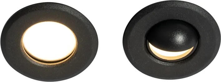 Set van 5 moderne inbouwspot zwart incl. LED IP67 - Linsey