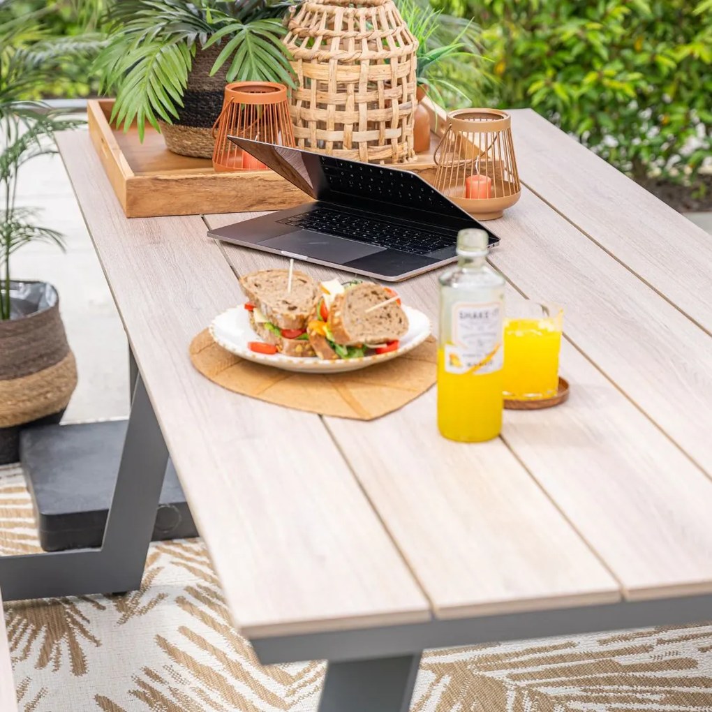 Garden Impressions Sarria picknick set 200 x 90 - donker grijs