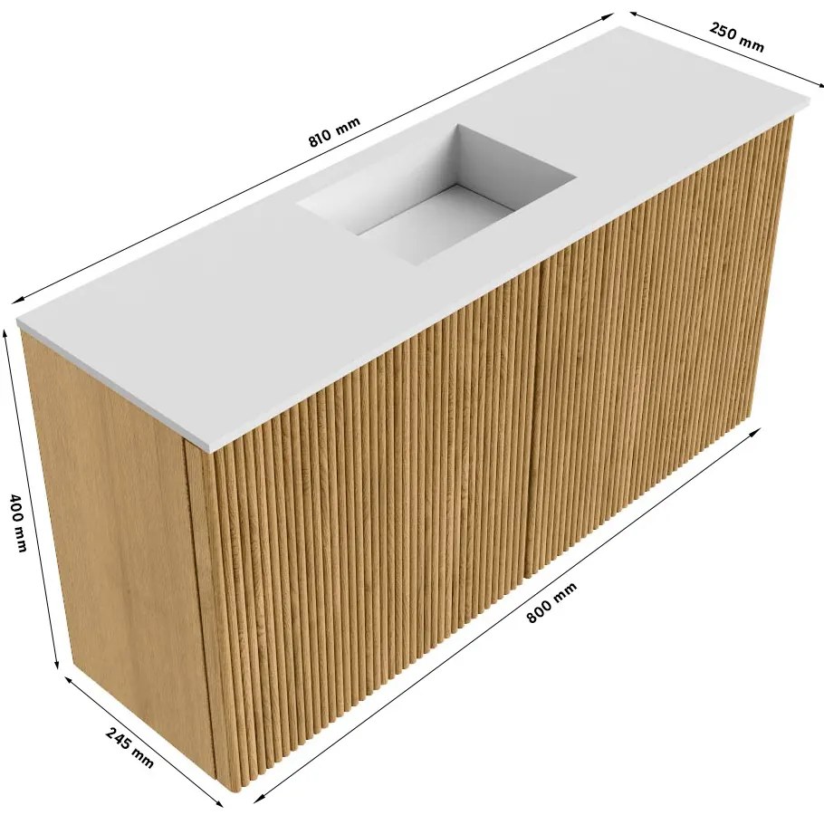Mondiaz Joya DLux 80cm toiletmeubel shadow met wastafel faye midden 1 kraangat ostra