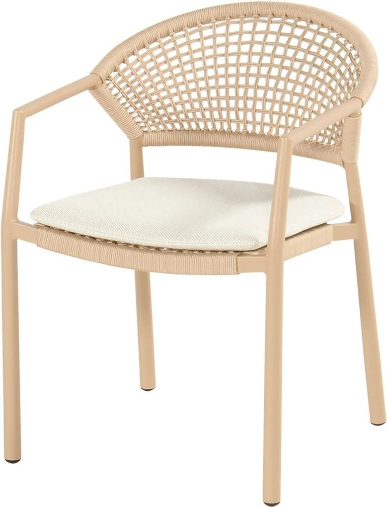 Tuinset Ronde Tuintafel 4 personen 120 cm Rope Taupe  Hartman Taragona/Girona