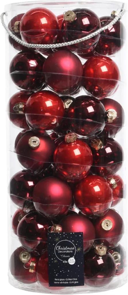 Kerstbal glas mix rood dia6cm assortie