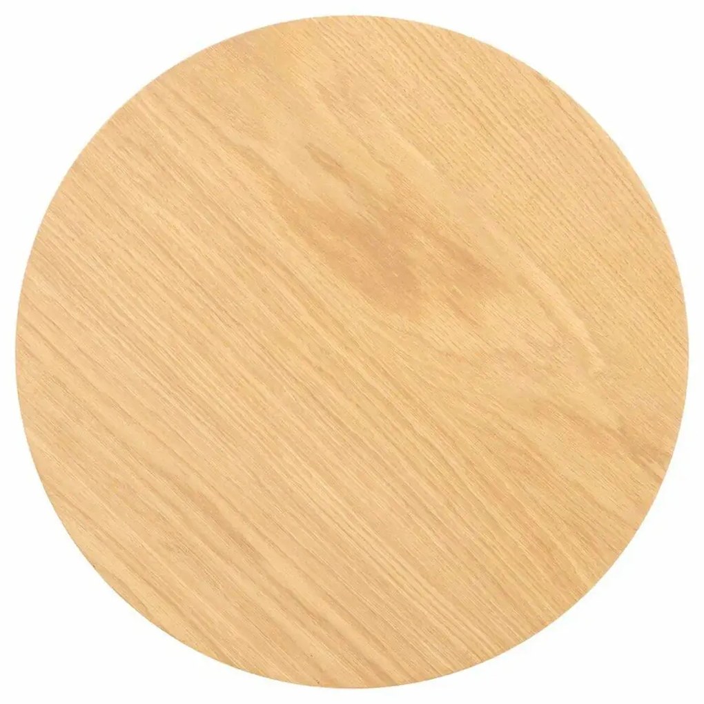 Richmond Interiors Belfort Ronde Bijzettafel Eiken Met Ribbels - 50 X 50cm.