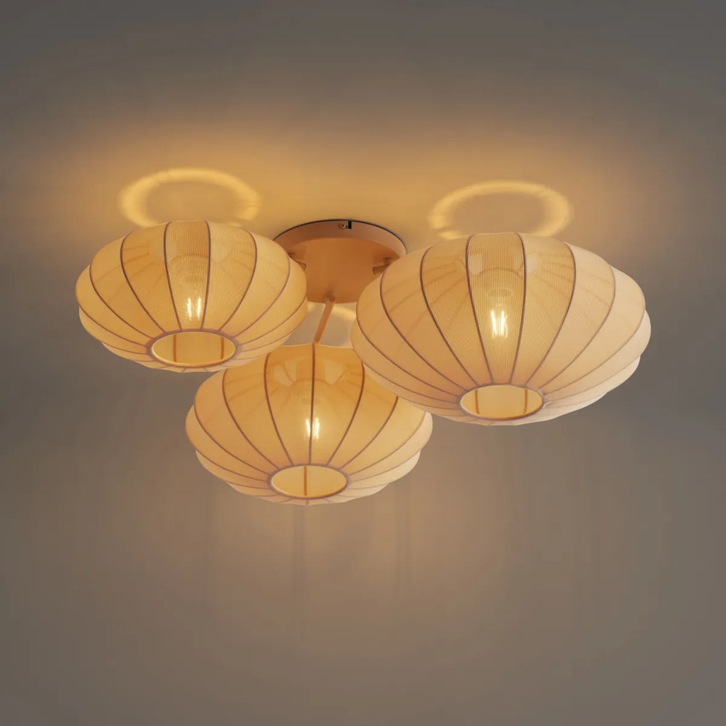 Japandi plafondlamp beige 3-lichts - Multi Bida