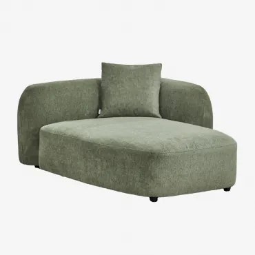 Chaise Longue Rechts Voor Modulaire Bank In Chenille Coco Stof Chenille Groen – Salie - Sklum
