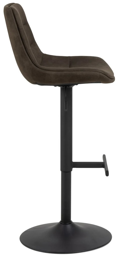IDA Bruin Antraciet (stof Preston 96)/zwarte poot - GESTOFFEERDE BARSTOEL VOOR KEUKEN/LOUNGE/RESTAURANT