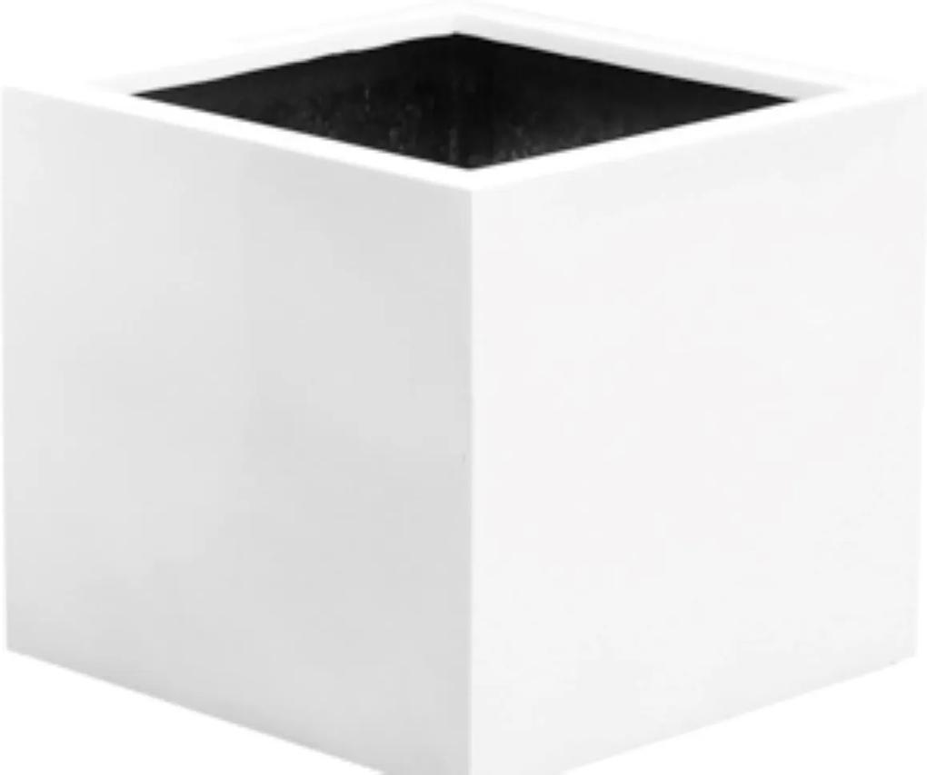 Bloempot Jumbo xl essential 110x110x92 cm glossy white vierkant