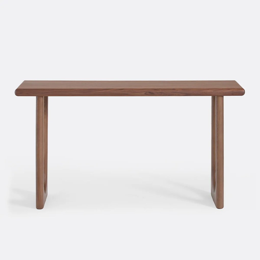 Nachtkastje in massief notenhout en notenhoutfineer, breedte 140 cm, Douve