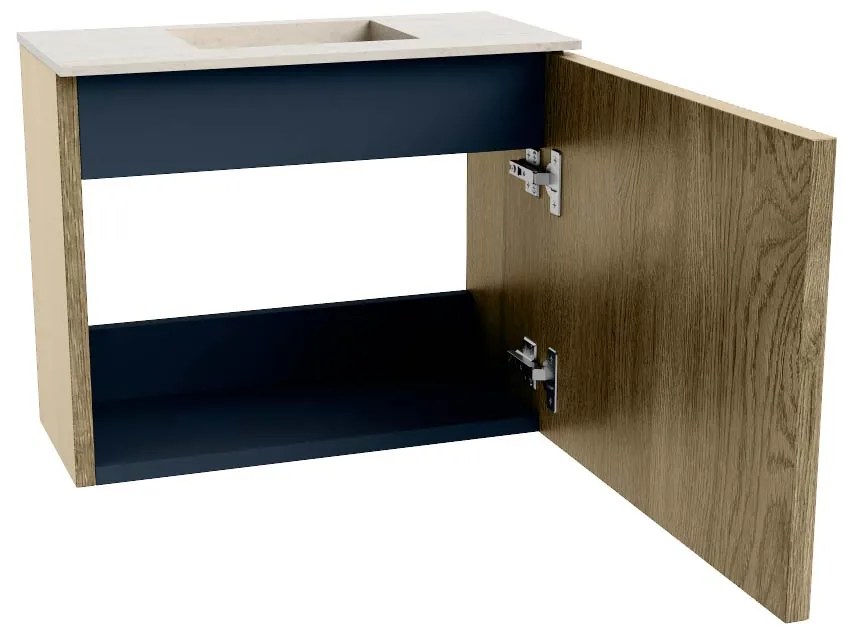 Mondiaz Joya DLux 50cm toiletmeubel dusk met wastafel faye midden zonder kraangat meli