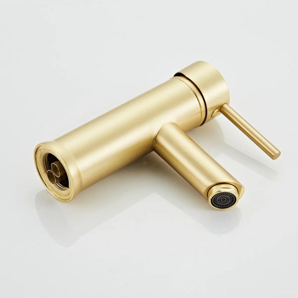 Saniclear Brass wastafelkraan geborsteld messing mat goud