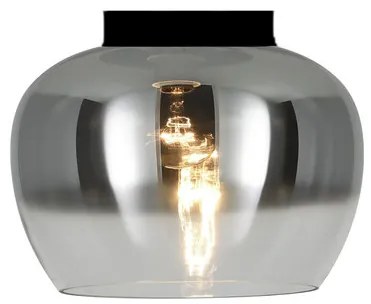 Smoke Glazen Plafondlamp Zwart, E27 Fitting, â30x18 cm