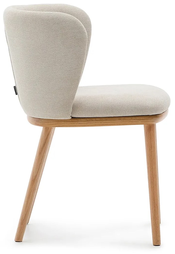 Kave Home Ciselia Wood Beige Eetkamerstoel Met Houten Poten