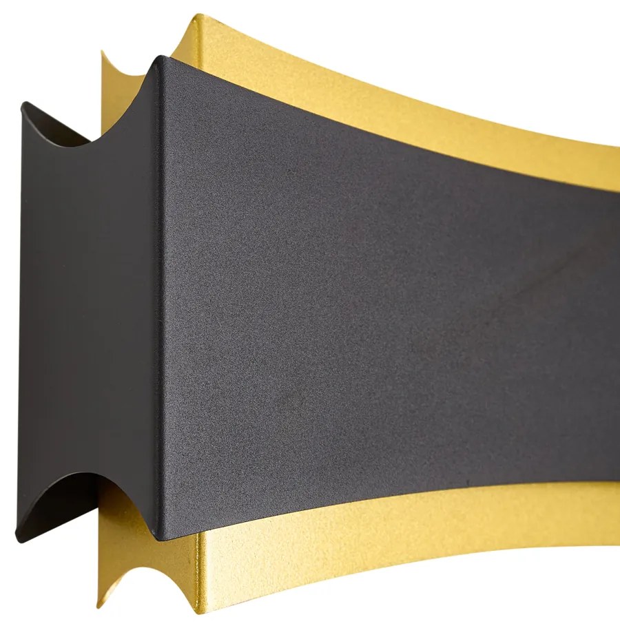 Moderne wandlamp zwart met goud - Plats