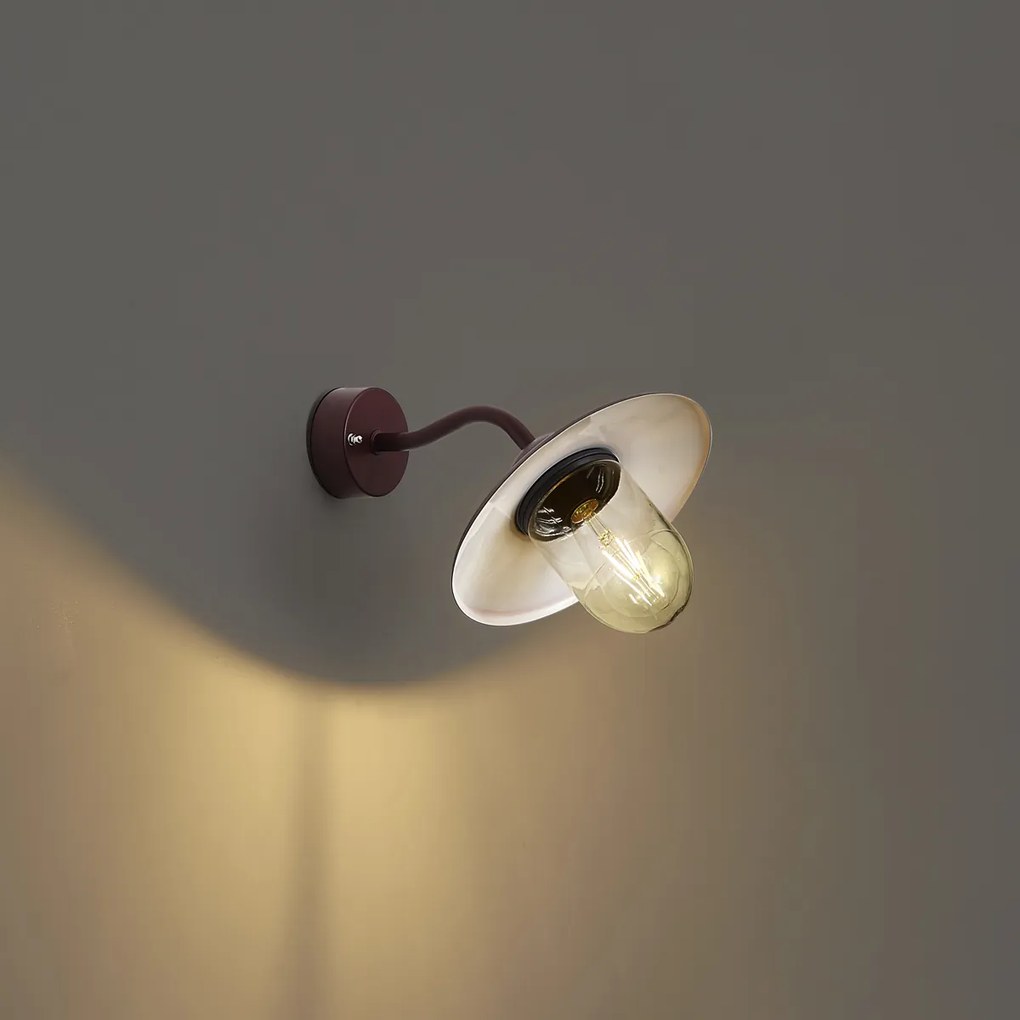 Klassieke buiten wandlamp donkerrood IP44 - Munich