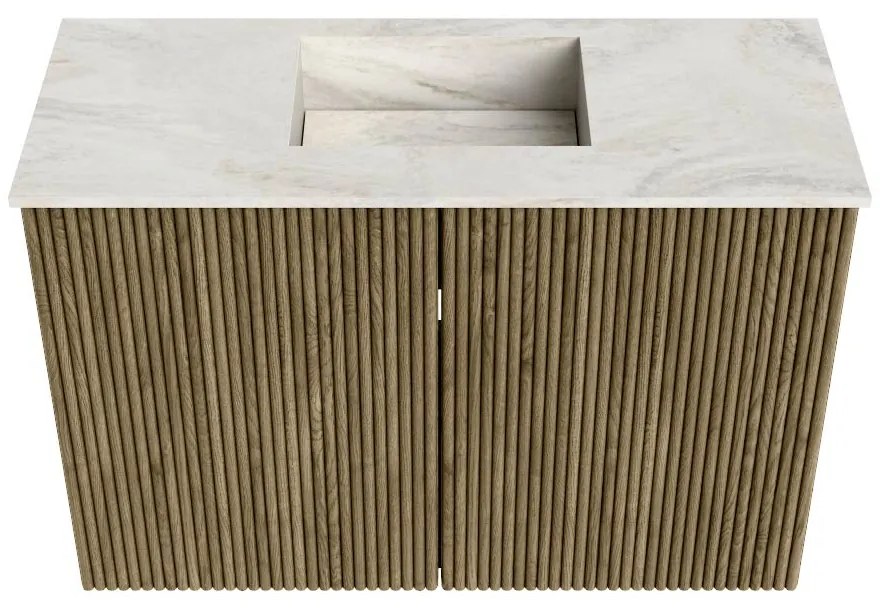 Mondiaz Joya DLux 60cm toiletmeubel dusk met wastafel faye midden zonder kraangat ostra