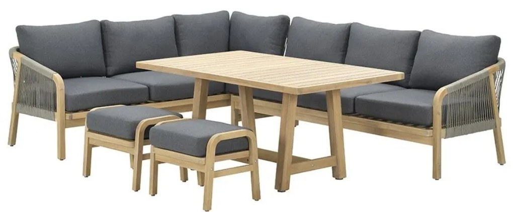 Garden Impressions Alora lounge dining set 5-delig links - mystic grey