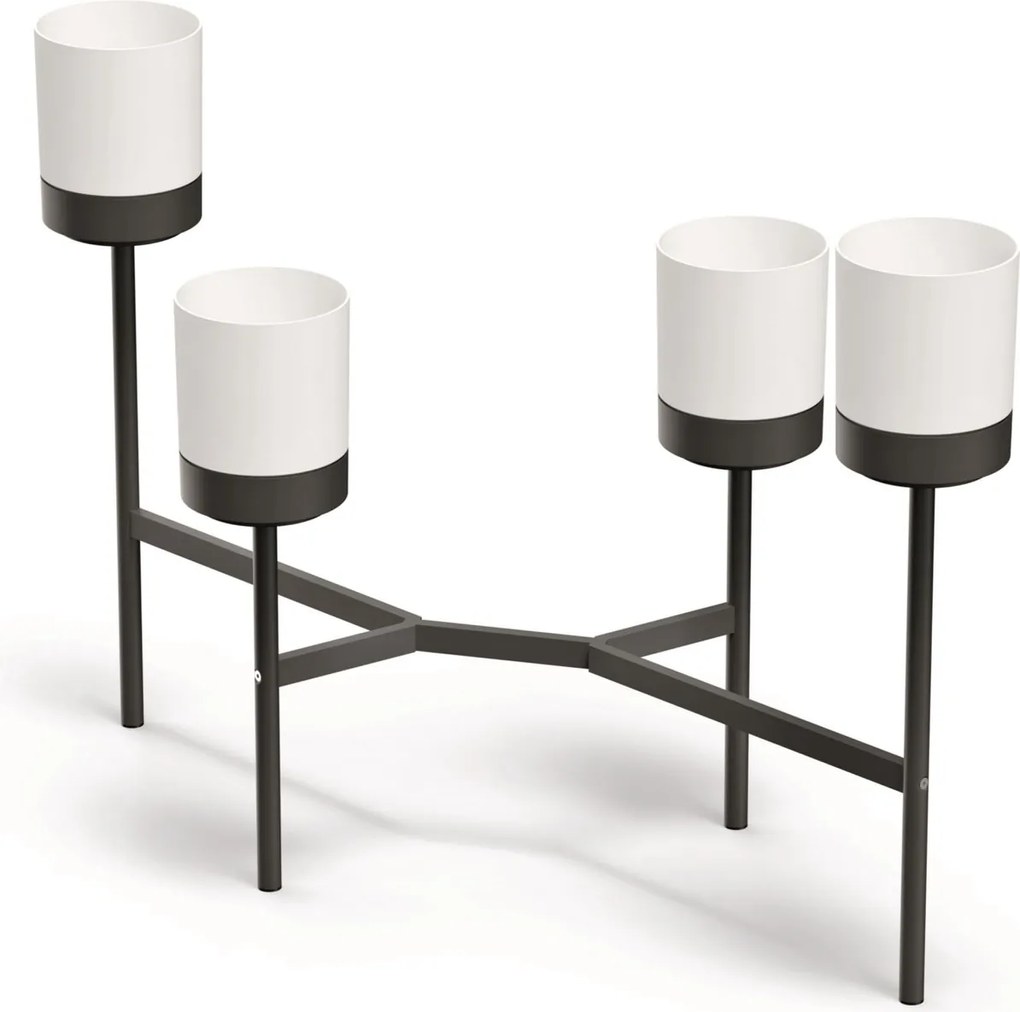 Prosperplast Bloomie Stand Plantenrek - Wit - 4 Potten - 125 cm