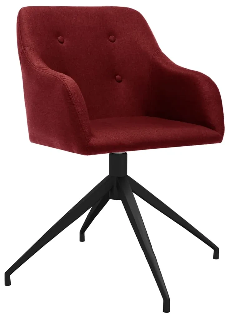 vidaXL Eetkamerstoelen draaibaar 2 st stof wijnrood